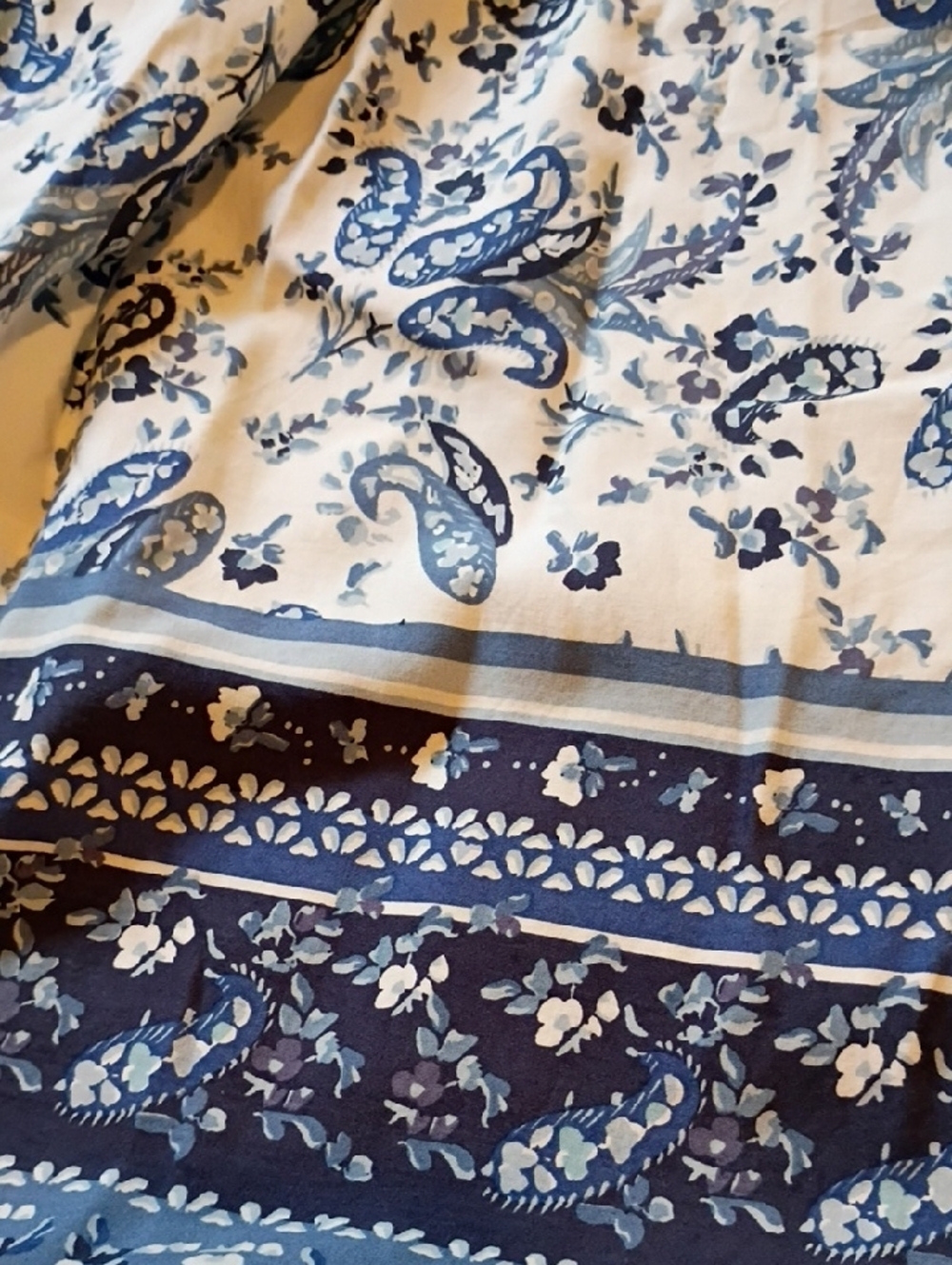 Lucky Brand White and Blue Paisley V-Neck Maxi Dress - Picture 8 of 10